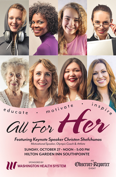 All for Her 2019 Booklet booklet branding design graphic design magazine pink print typography visual identity woman women