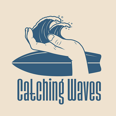 CATCHING WAVES graphic design illustration illustrator logo logo design