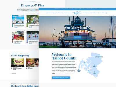 Tourism Web Design bay blue elementor events figma map maryland outline tourism ui ux web design website wordpress