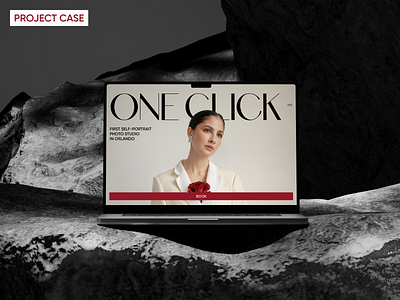 One Click Photo Studio Landing page case design landing photostudio product typography ui ux web website
