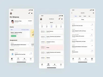 School Management App - Parent Profile ui