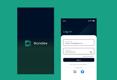 Bondex branding fintech app mobile app ui