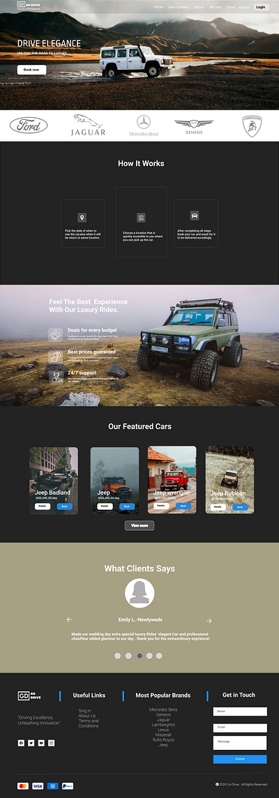 Go Drive Car Website. car ui uiux