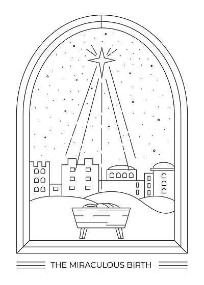 Christmas coloring page christmas church design drawing graphic design illustration illustrator
