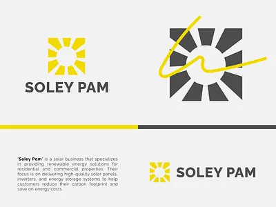 Soley Pam - Logo Design brand identity business logo company logo corporate identity creative logo design minimal modern pam power renewable energy solar solar energy solar panel soley startup logo sun timeless versatile visual identity