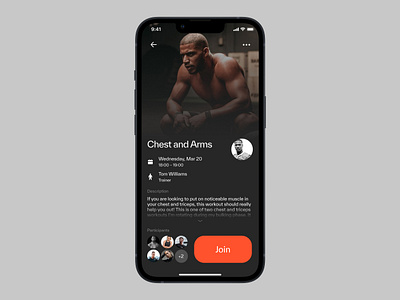 Gym Training App – Workout Page app concept design gym ios mobile app training ui uxui