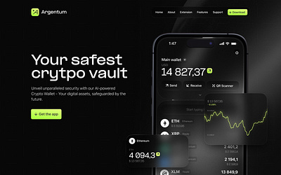 Crypto wallet app, website and branding concept app branding crypto design interface ios iphone product design ui ux wallet