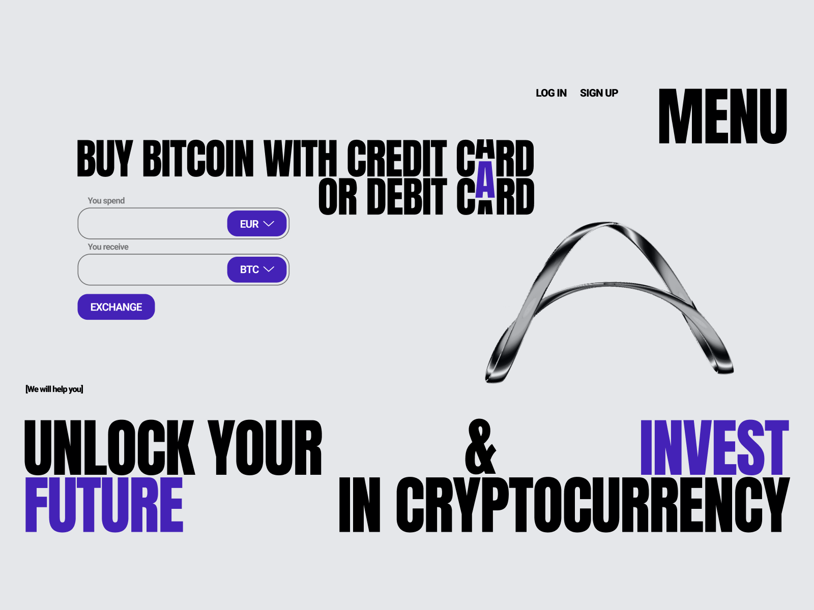 Main page for cryptocurrency exchange crypto landing page ui ux web web3 website