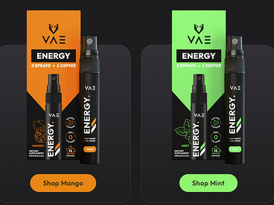 VAE Labs - Final Packaging Design coffee spray energy energy packaging energy spray logo packaging spray spray packaging