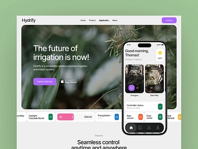 Automated Watering Service Landing Page animation app design branding design graphic design hydration interaction design interface landing page mobile app mobile design ui user experience user interface ux watering web web design web marketing website