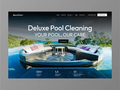 Luxury Pool Cleaning Website Design cleaning business cleaning company cleaning website dailyui design landingpage luxury pool cleaning modern design pixavail studio pool cleaning company pool installation poolmaintenance ui ui design ux design web design web design agency web design studio