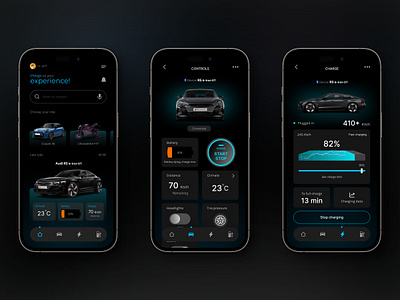 Electric Vehicles Controlling App UI 3d car app ui car controlling electric vehicles ev figma modern design project ui ux