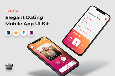 Lynda - Dating & Chat App UI Kit chat chat bubbles couples dating ui gallery ios ios ui kit lynda dating chat app ui kit mating messages mobile photos romance social media ui ux