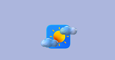 Sunny Icon 3d graphic design ui