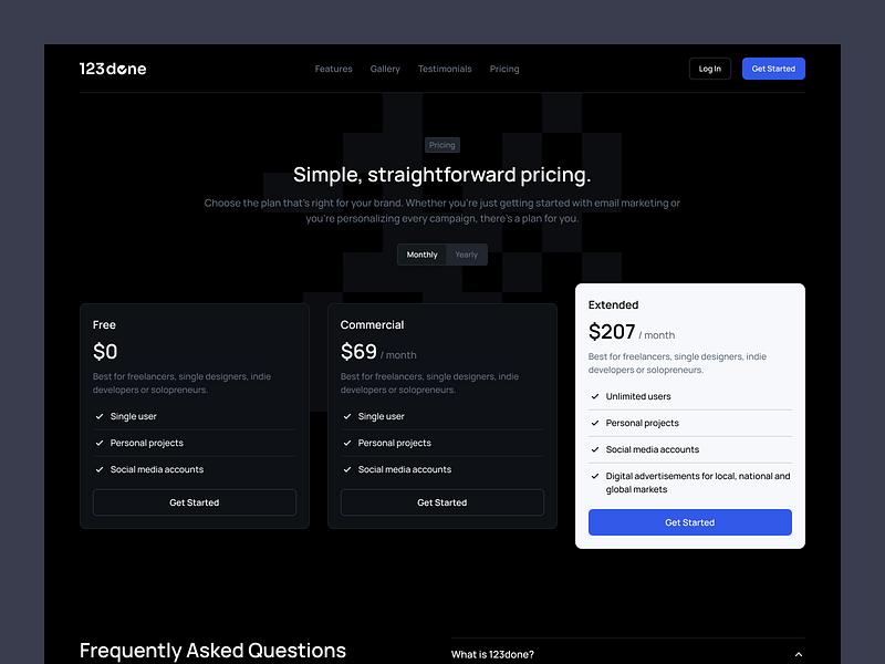 Pricing Page block dark theme design kit design system figma page price pricing sections template ui ui kit web design