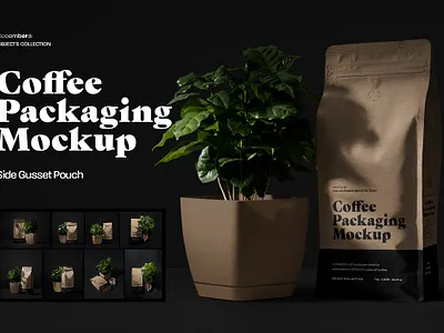 9 Coffee Packaging Mockups 9 coffee packaging mockups bag beans beverage branding cafe coffee coffee pouch coffee shop craft doy pack foil mockup mockups packaging pouch premium product