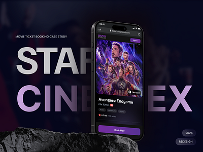 Redesign Star Cineplex | Ticket booking Case Study chinema movie movie app redesign star cineplex ui design uiux website