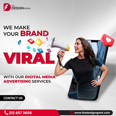 Digital Media Advertising apparel branding design digital media advertising energy graphic design illustration logo merch the design spark ui vector viral we make your brand
