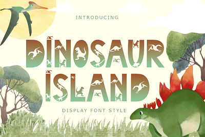 Dinosaur Island beautiful branding cartoon comic design dino dinosaur font font design graphic design handwritten illustration logo ui