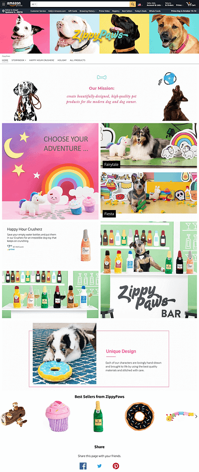 Amazon Storefront - ZippyPaws a content amazon amazon storefront amazon storefront deisgn design store design storefront