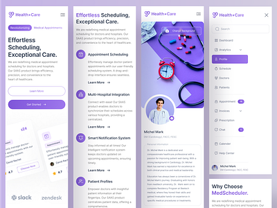 Medical SaaS landing page mobile responsive design. doctor health app health website healthcare homepage landing page medical app medical landing page medicine meditation mobile device mobile responsive product design responsive saas landing pag ui ux wealth management website design