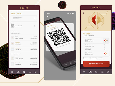 Sanu Send Interface banking crypto design gold nigeria nigerian banking precious metals ui ux