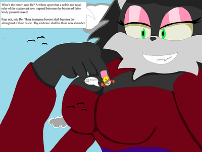 Aurelia Puts The King of Spagonia In His Place adults anthro character crushing dress evil fantasy furry giantess giants medieval mobian monster red romance sonic sonicoc vixen witches women
