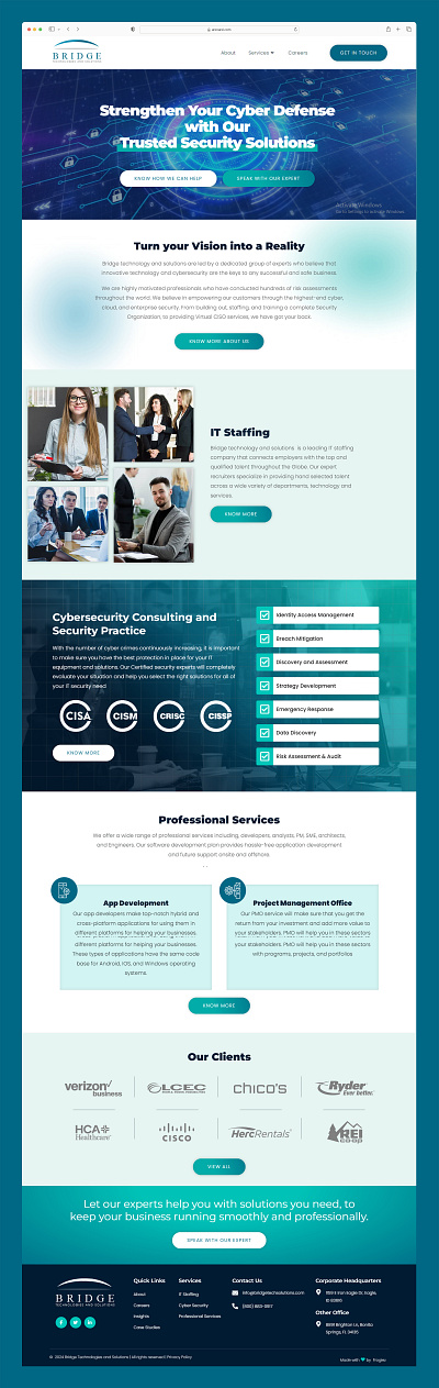 WordPress Web design for Staffing and Cyber Security Company ui ux web design web development