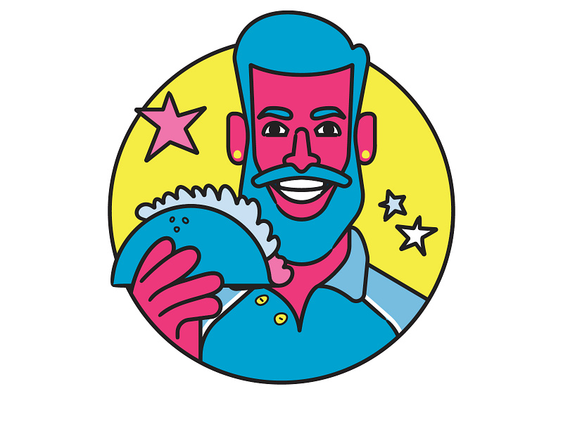 Hardik Pandya x Taco Bell Spot Illustrations burrito character character design cricket editorial editorial illustration fast company fast company magazine hardik pandya illustration indian cricket mexican food mexico portrait procreate psychedelic spot illustration taco taco bell vector