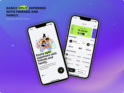 Bill Split Feature app bank bill cart concept expenses ios shopping splitting ui