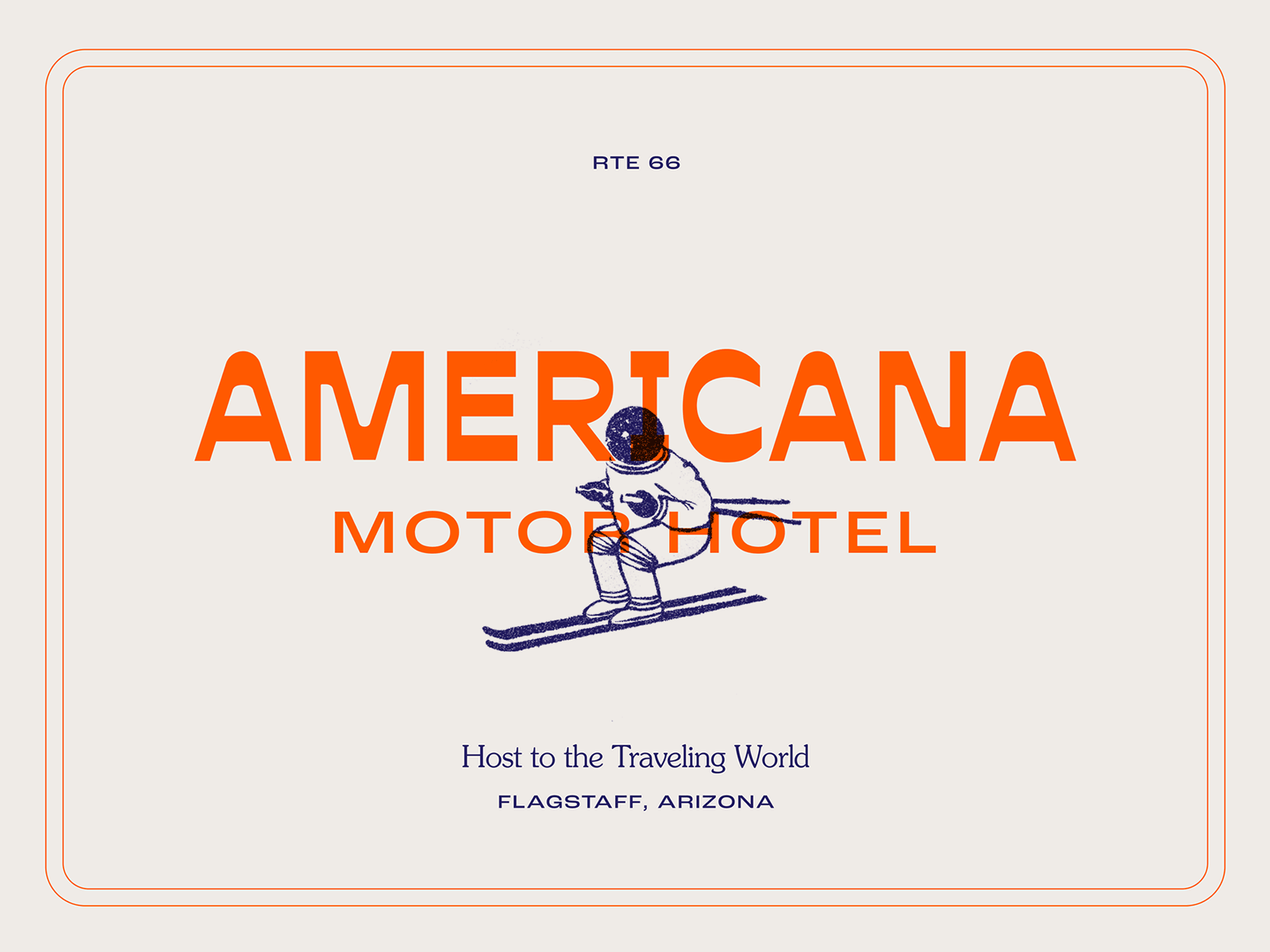 Americana Motor Hotel brand design branding design drawing illustration logo typography