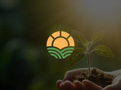 Agro - Eco Farm Logo Mark | OrganiFarm Logo. brand branding design earth farm field flat graphic design icon land logo logo design natural sky spring spring water sun sunny vector water