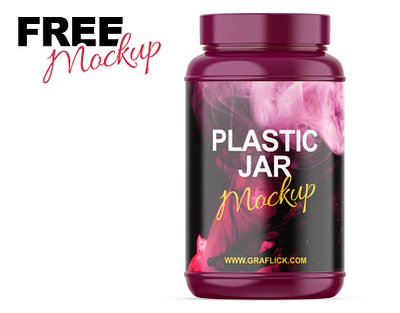 Free Plastic Jar Mockup free freebies mockup plastic jar plastic jar mockup vitamins whey protein jar mockup