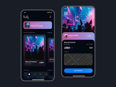 Event App UI Design appdesign appui concertapp design event eventapp eventappdesign eventappui eventappuidesign eventappuiux liveevent logo musicapp musicconcert musicevent ui uidesign uiux uiuxdesign uxdesign