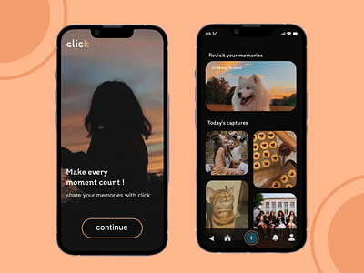 Click - Photo Gallery App album camera click design gallery memories mobile mobile application photo photo gallery app photography photos ui ui ux