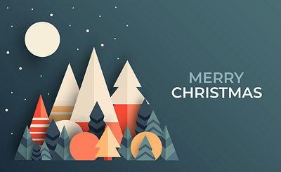 Christmas illustration in geometric style composition geometric graphic design green tree merry christmas neogeo tree winter
