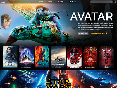 Movie Web Site UI Design branding contact form ui figma figma web film site ui movie web movie web site movie web ui photoshop ui ux