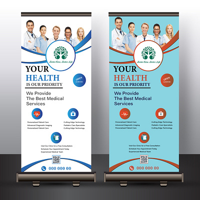 Healthcare Roll-Up Banner Design advertising branding design graphic design graphics row logo marketing mockup roll up rollupbanner vector