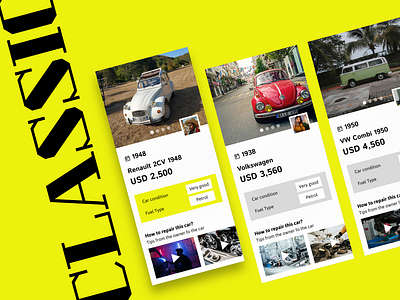 Classic car classic interface product design ui ux