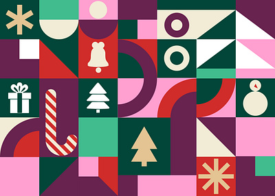 Christmas geometric illustration bauhaus christmas geometric merry christmass neogeo trendy winter