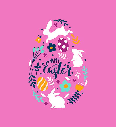 Happy Easter. Cute illustration. bunny colorful cute decoration easter happy easter illustration rabbit
