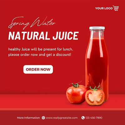 Red Modern Nature Juice Amazon Product Image 3d animation brand branding design graphic design illustration logo motion graphics product product design ui vector