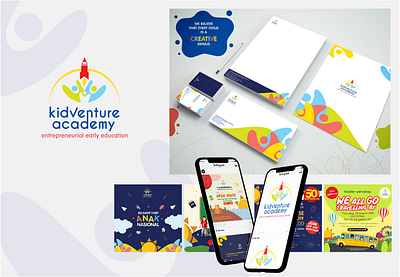 Kidventure Academy Branding branding companyprofile design graphic design illustration logo marketing socialmedia stationery ui vector