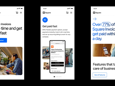 Square Invoices web redesign web design