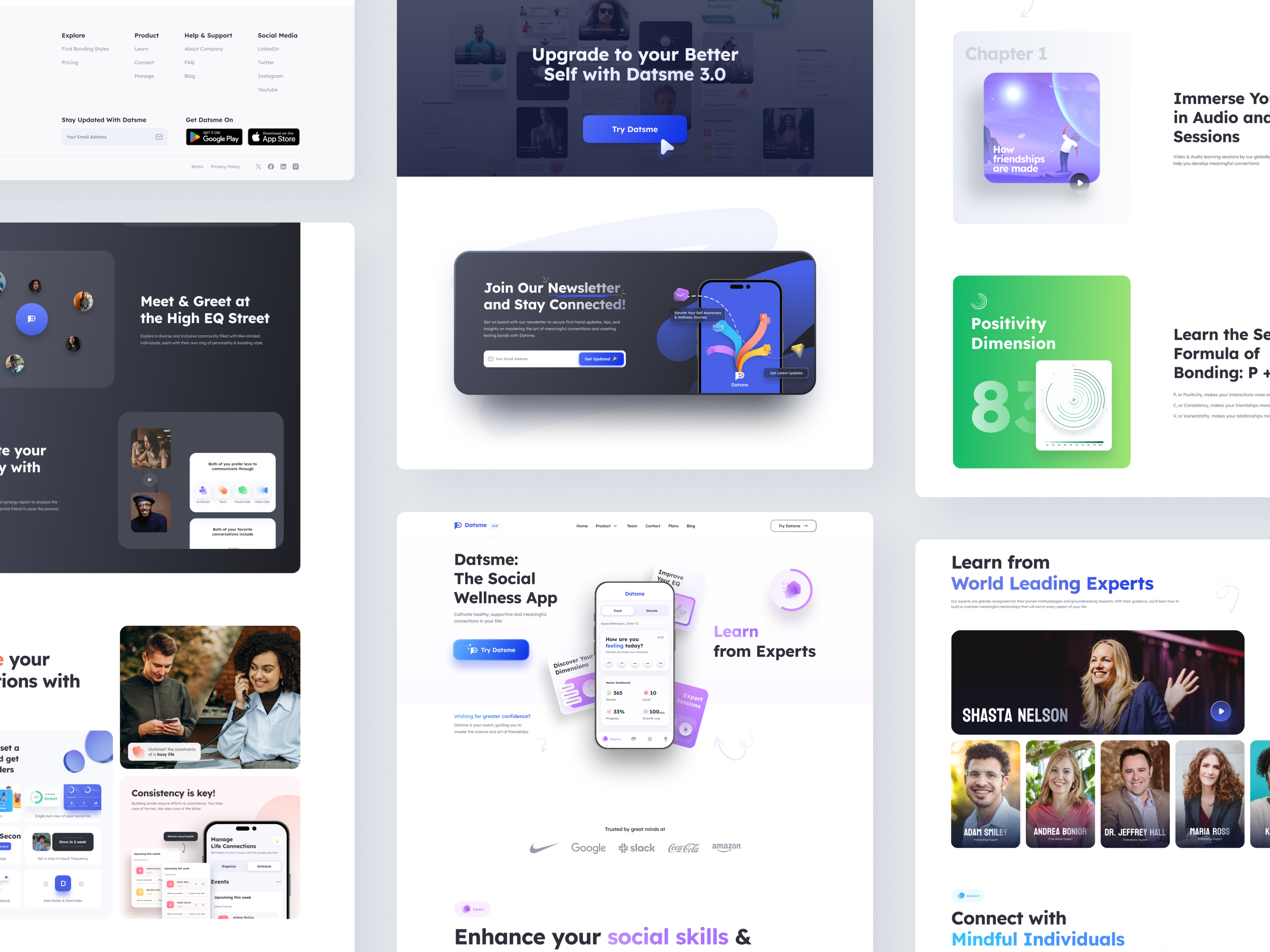 Datsme 3.0 | Social Wellness App | Website | Homepage animation design homepage interaction interface motion design social wellness trending ui ui components ui motion ux web design web design inspiration website