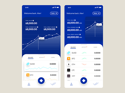 BlockFi App Concept branding crypto finance fintech mobile designs ui
