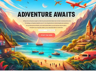 Travel Agency Exotic Landing Page 3d animation app branding design graphic design illustration landing page design logo motion graphics travel agency design ui vector web design website website design