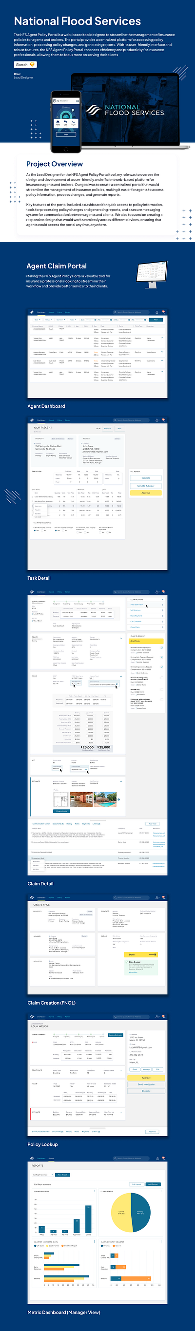 National Flood Services Claim Portal insurtech product design saas user research ux web design