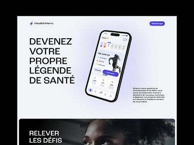 HealthHero - Landing page app application athlete design gamification landing landing page mobile sport ui ux uxui web website