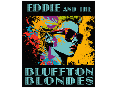 Logo design for Eddie and the Bluffton Blondes Music Group band logo logo design by blake andujar music group logo